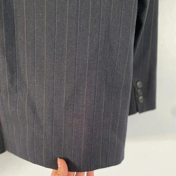 Valentino Uomo 100% Virgin Wool Preppy Pinstripe Blue Blazer Sz 39S Medium Acade - Picture 15 of 16